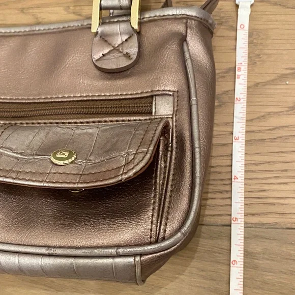 Y2K Liz Claiborne Rose Gold Shoulder Bag - Picture 11 of 13